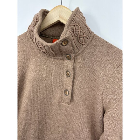 Merrell Select Regulate Mock Button Neck Sweater Tan Size Medium - Picture 3 of 6